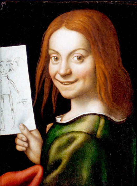 Ritratto di fanciullo con disegno Giovanni Francesco Caroto 1480 1555 - Σόλων ΜΚΟ