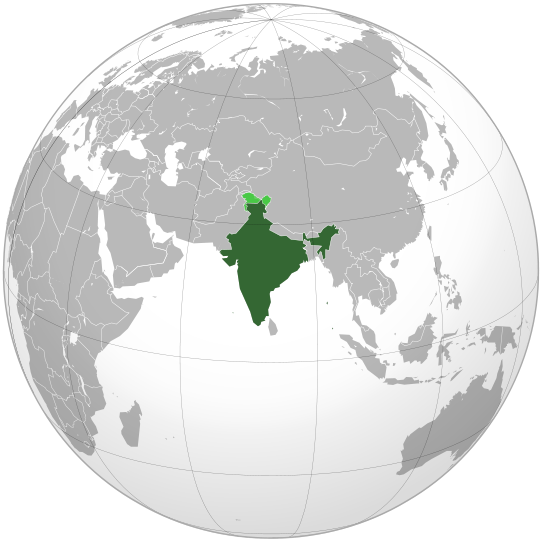 India orthographic projection.svg - Σόλων ΜΚΟ