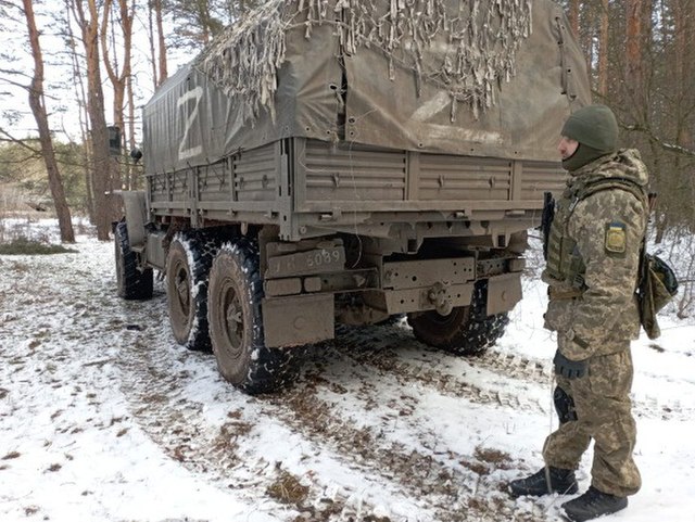 Russian Truck in Ukraine marked Z - Σόλων ΜΚΟ